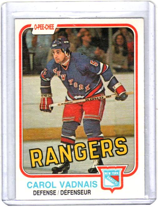 1981 O-Pee-Chee  Carol Vadnais  Card #236 - New York Rangers